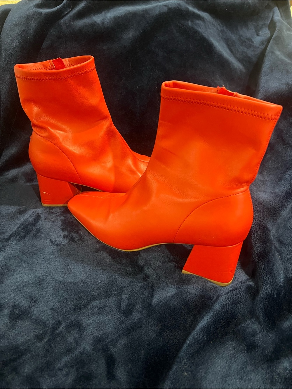 Bold Red Women's Block Heel Ankle Boots